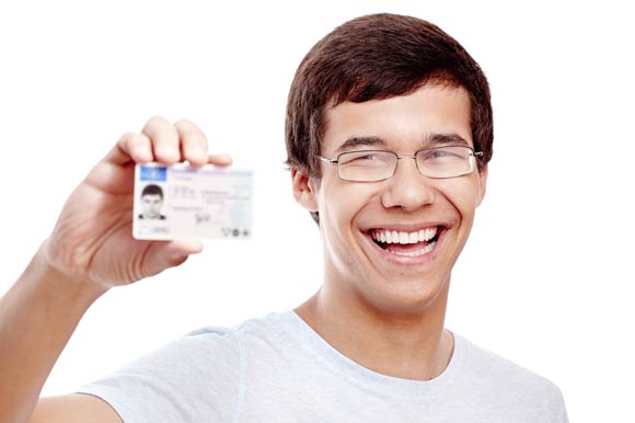 Guy with driving license